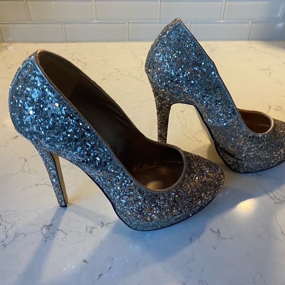 Spring high heels gold/silver ombre very subtle size 7.5 - Picture 5 of 5